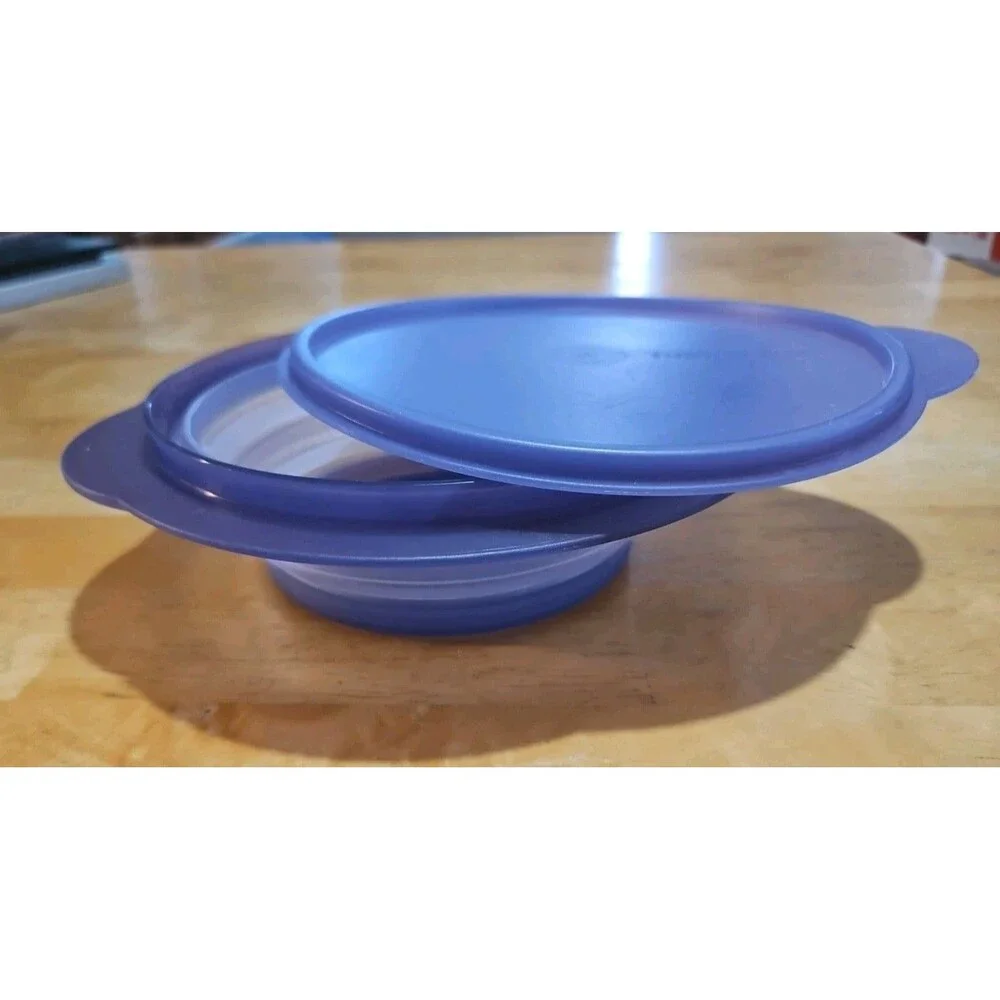 Tupperware 3 Cup Collapsible Purple Bowl 5452A With Lid